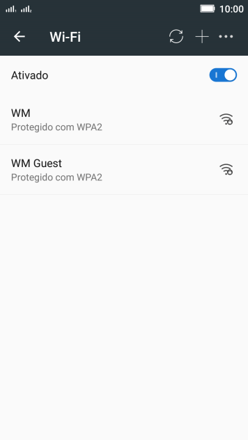 Pressione a rede Wi-Fi desejada. Pressione a rede Wi-Fi desejada.