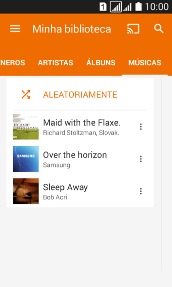 Pressione o arquivo de música desejado. Pressione o arquivo de música desejado.