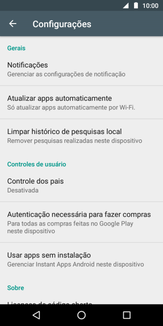 Pressione Atualizar apps automaticamente. Pressione Atualizar apps automaticamente.