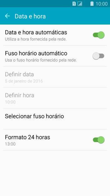 Pressione Fuso horário automático para ativar a função. Pressione Fuso horário automático para ativar a função.