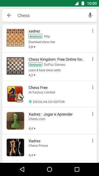 Pressione o app desejado. Pressione o app desejado.