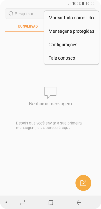 Pressione Configurações. Pressione Configurações.