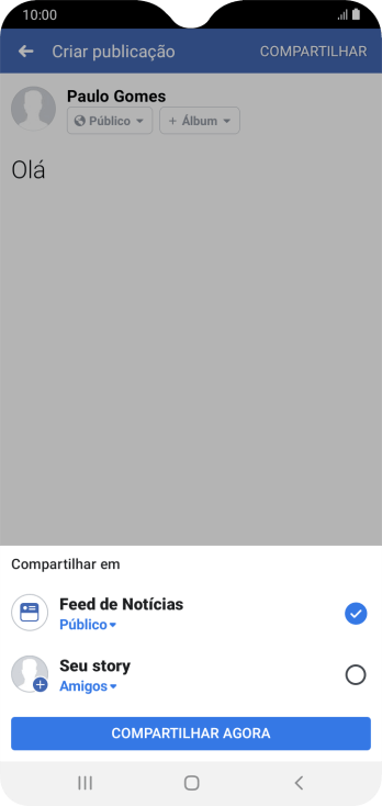 Pressione o campo ao lado das configurações desejadas. Pressione o campo ao lado das configurações desejadas.