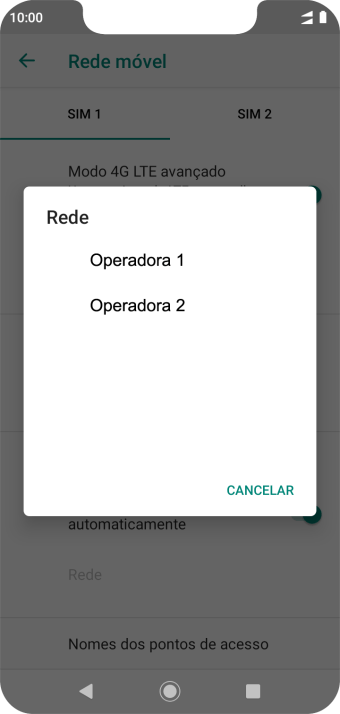 Pressione a rede desejada. Pressione a rede desejada.