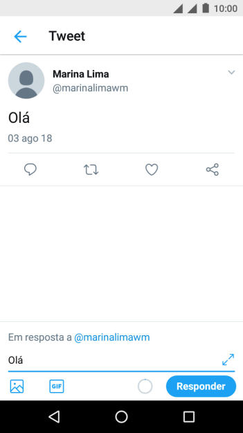 Escreva a resposta desejada, e pressione Responder. Escreva a resposta desejada, e pressione Responder.