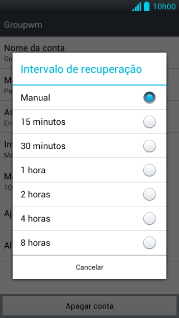 Pressione a configuração desejada. Pressione a configuração desejada.