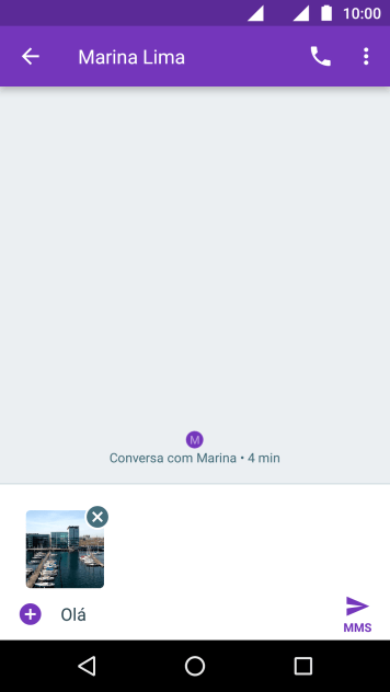 Pressione o ícone de enviar, quando você terminar de escrever a MMS. Pressione o ícone de enviar, quando você terminar de escrever a MMS.