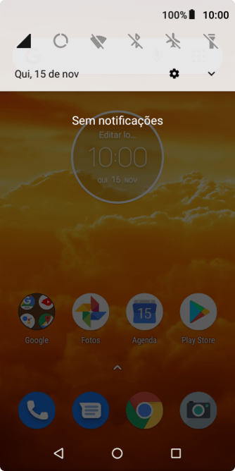 Pressione o ícone de configurações. Pressione o ícone de configurações.