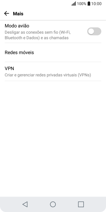 Pressione Redes móveis. Pressione Redes móveis.