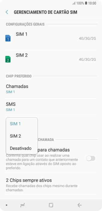 Pressione a configuração desejada. Pressione a configuração desejada.