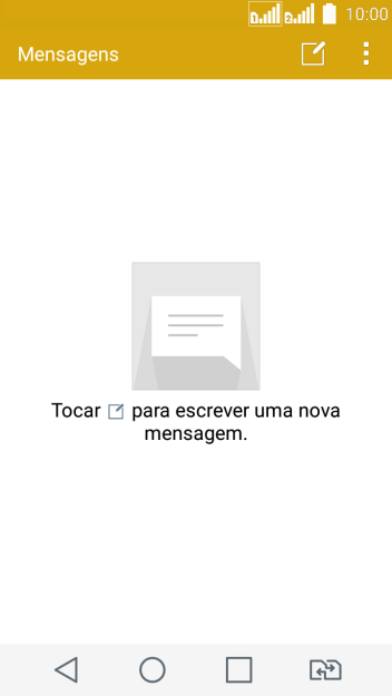 Pressione o ícone de nova mensagem. Pressione o ícone de nova mensagem.