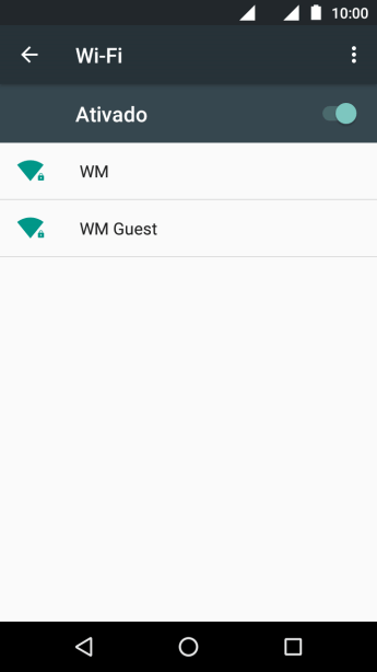 Pressione a rede Wi-Fi desejada. Pressione a rede Wi-Fi desejada.