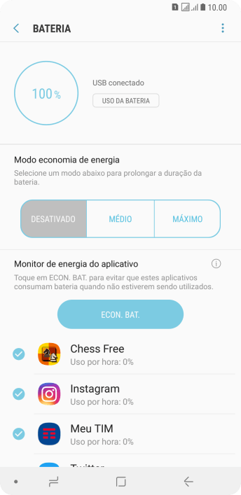 Pressione a configuração desejada. Pressione a configuração desejada.