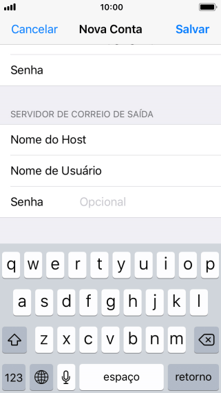 Pressione Senha, e digite a senha da sua conta e-mail. Pressione Senha, e digite a senha da sua conta e-mail.