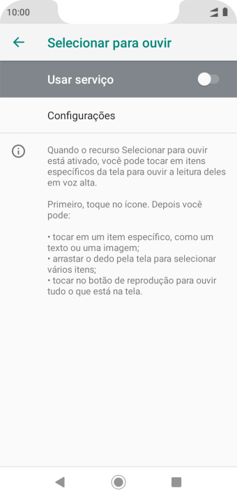 Pressione o indicador para ativar a função. Pressione o indicador para ativar a função.