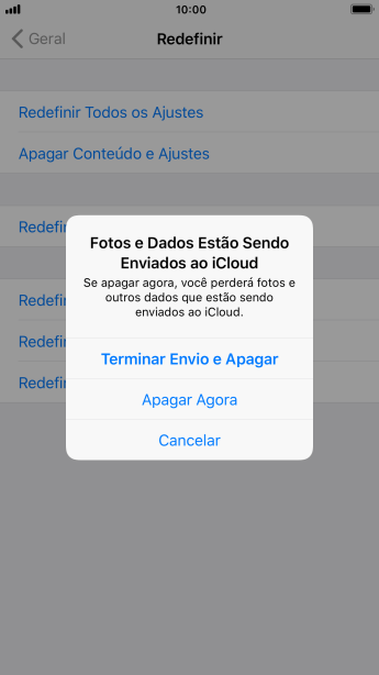 Pressione a configuração desejada. Pressione a configuração desejada.