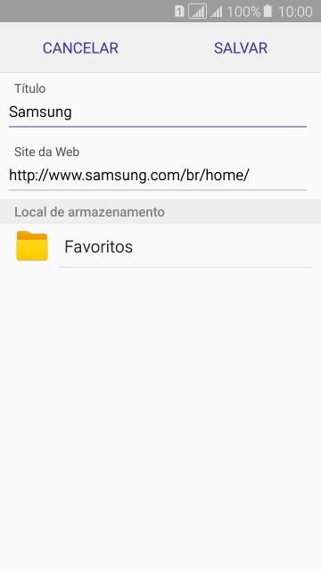 Digite o nome do favorito, e pressione SALVAR. Digite o nome do favorito, e pressione SALVAR.