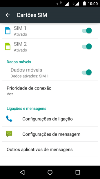 Pressione o indicador ao lado do chip desejado para ativar ou desativar o chip. Pressione o indicador ao lado do chip desejado para ativar ou desativar o chip.