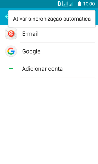 Pressione Ativar sincronização automática. Pressione Ativar sincronização automática.