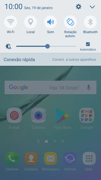Pressione o ícone de configurações. Pressione o ícone de configurações.