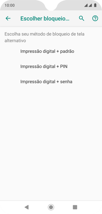 Pressione o código de bloqueio desejado, e siga as instruções da tela para criar um código extra. Pressione o código de bloqueio desejado, e siga as instruções da tela para criar um código extra.