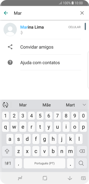 Pressione o contato desejado. Pressione o contato desejado.