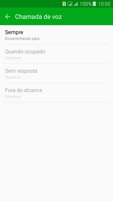 Pressione o tipo de encaminhamento desejado. Pressione o tipo de encaminhamento desejado.