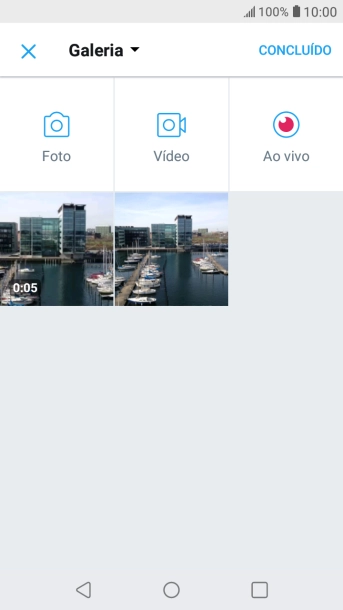 Pressione a foto ou o vídeo desejado. Pressione a foto ou o vídeo desejado.