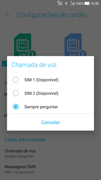 Pressione a configuração desejada. Pressione a configuração desejada.
