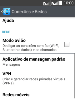 Pressione Redes móveis. Pressione Redes móveis.