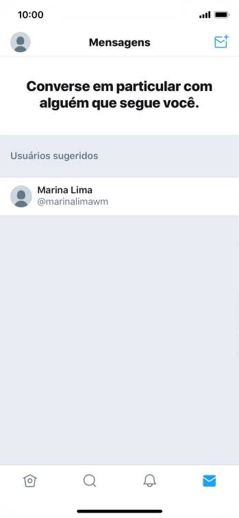 Pressione o ícone de nova mensagem. Pressione o ícone de nova mensagem.