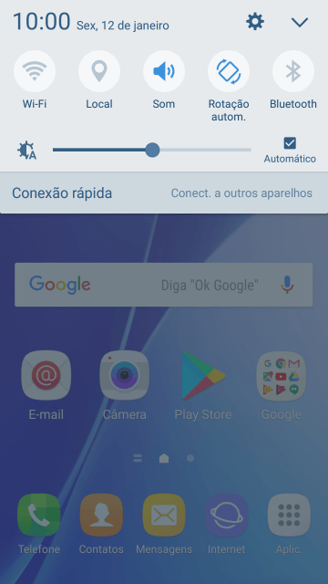 Pressione o ícone de configurações. Pressione o ícone de configurações.