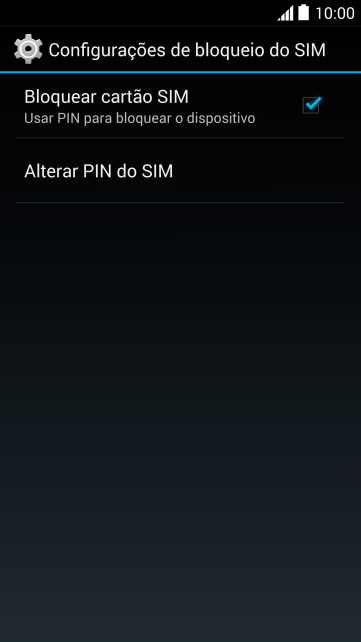 Pressione Bloquear cartão SIM para desativar a função. Pressione Bloquear cartão SIM para desativar a função.