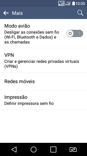 Pressione Redes móveis. Pressione Redes móveis.