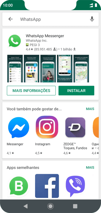 Pressione WhatsApp Messenger. Pressione WhatsApp Messenger.