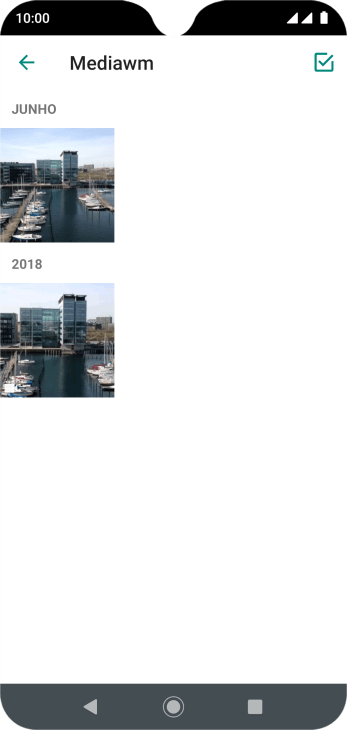 Pressione a foto ou o vídeo desejado. Pressione a foto ou o vídeo desejado.