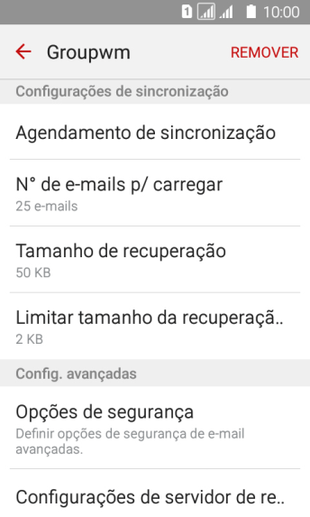 Pressione Agendamento de sincronização. Pressione Agendamento de sincronização.
