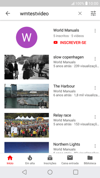 Pressione o vídeo desejado. Pressione o vídeo desejado.