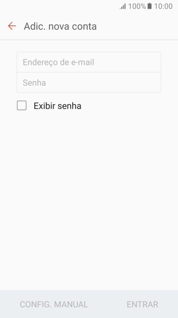 Pressione Endereço de e-mail, e digite o endereço de e-mail. Pressione Endereço de e-mail, e digite o endereço de e-mail.