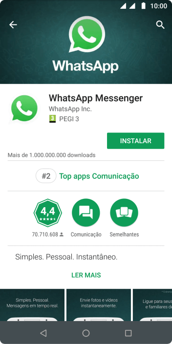 Pressione INSTALAR, e siga as indicações da tela para instalar o app. Pressione INSTALAR, e siga as indicações da tela para instalar o app.