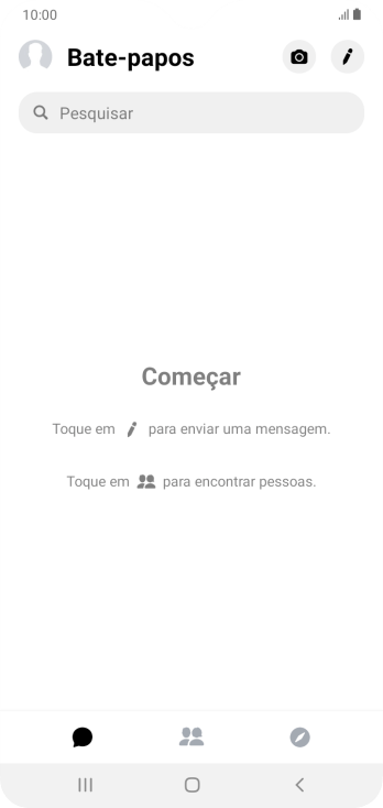 Pressione o ícone de nova mensagem. Pressione o ícone de nova mensagem.