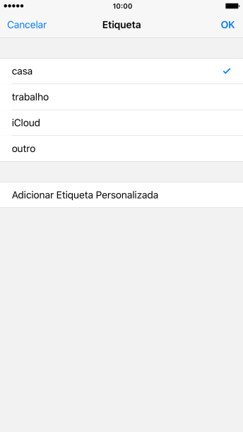 Pressione o tipo de e-mail desejado. Pressione o tipo de e-mail desejado.