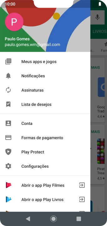 Pressione Configurações. Pressione Configurações.