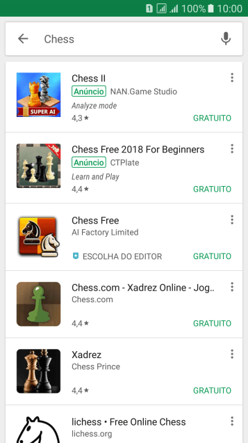 Pressione o app desejado. Pressione o app desejado.