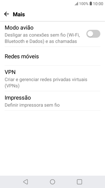 Pressione Redes móveis. Pressione Redes móveis.
