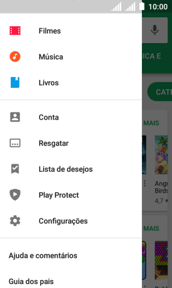 Pressione Configurações. Pressione Configurações.