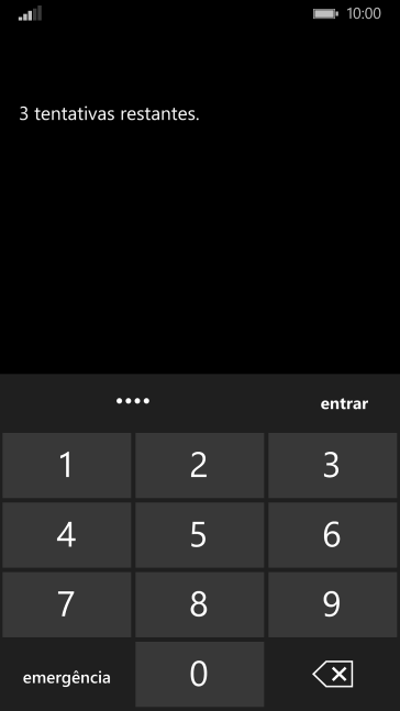 Digite um código PIN de quatro cifras e pressione entrar. O código PIN padrão é 1010. Digite um código PIN de quatro cifras e pressione entrar. O código PIN padrão é 1010.