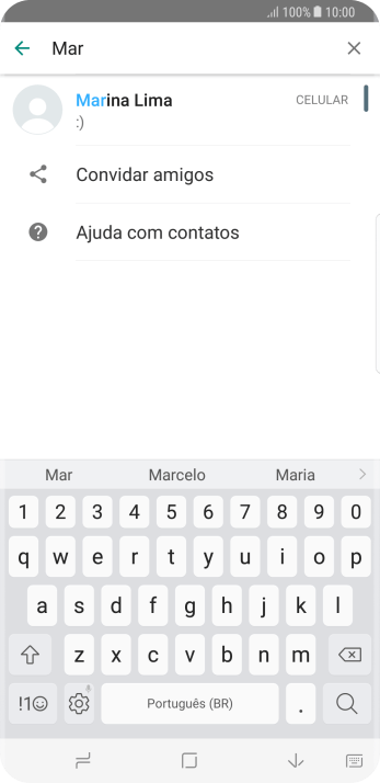 Pressione o contato desejado. Pressione o contato desejado.