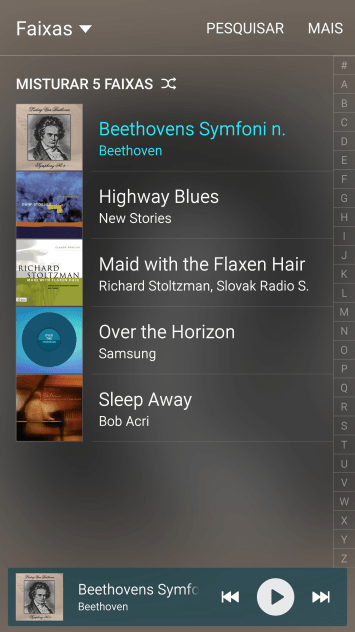 Pressione a música desejada. Pressione a música desejada.