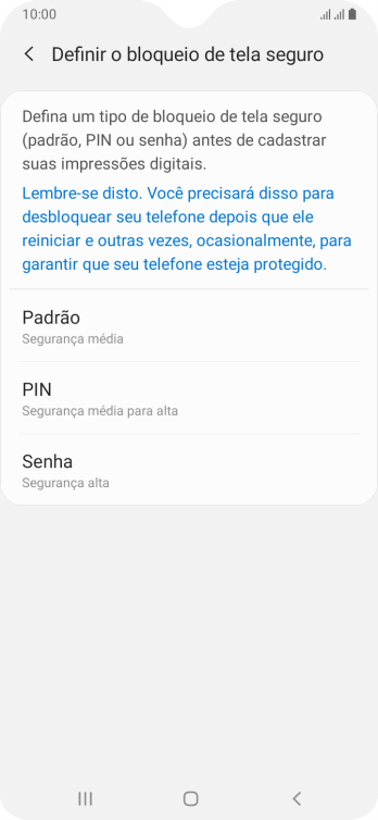 Pressione o código de bloqueio desejado, e siga as instruções da tela para criar um código extra. Pressione o código de bloqueio desejado, e siga as instruções da tela para criar um código extra.